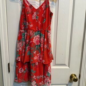 Floral Red Women Dress